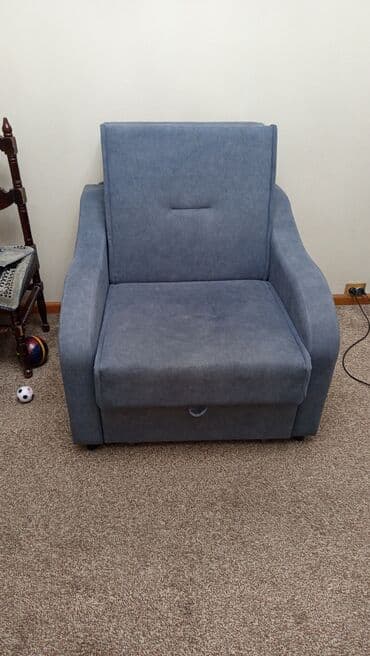 Кресло-кровать, Новый, Односпальный, Самовывоз, цвет - Серый