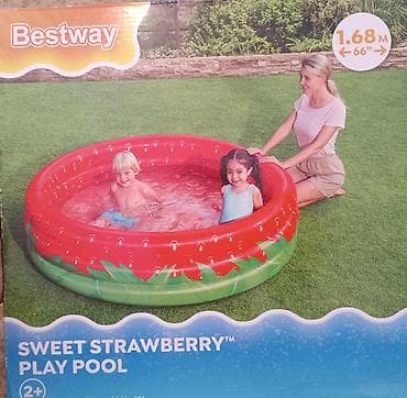 v beach: Надувной детский бассейн Bestway Sweet Strawberry Play Pool. - Яркий — 1