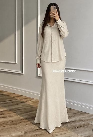 Жеке буюмдар: Юбка, Макси, Зыгыр, Бели өйдө, Ылдый жагы ачык — 1