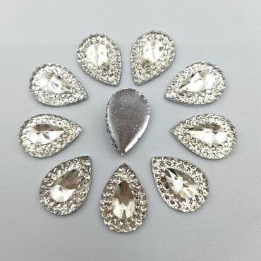 контейнеры для вещей: Стразы разной формы, прозрачные, кабошоны, примерный размер 12 мм — 2