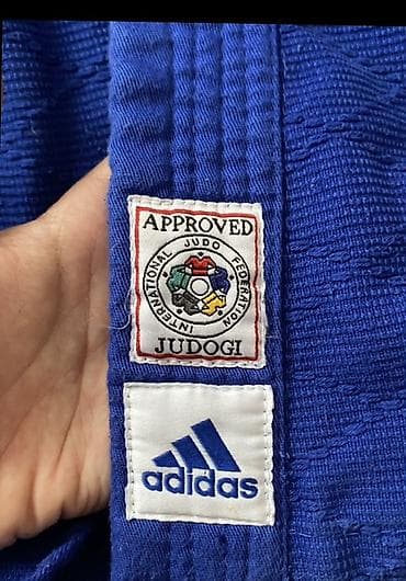 Кимоно для дзюдо Adidas, синее, комплект: куртка и брюки. - — 6
