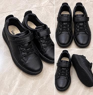 lescon обувь: Кроссовки Lacoste, детские/подростковые, черные - Материал верха — 2