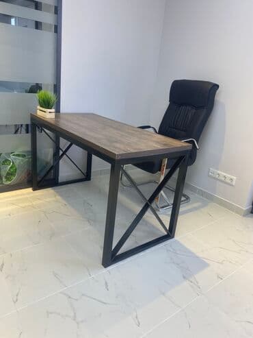 офисные столы бу: Стол лофт для офиса 
Длина 1.20 
Ширина 60
Высота 75 — 2