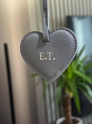 my size: Персонализированные кожаные брелоки‑подвески в форме сердца - — 2
