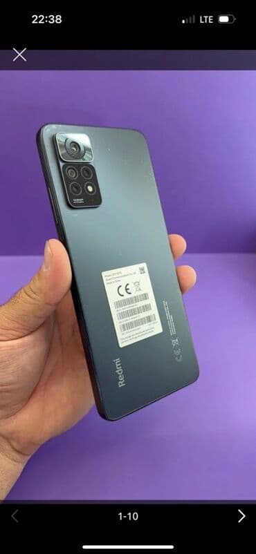 смарт часы t500: Redmi, Redmi Note 11 Pro, Колдонулган, 128 ГБ, түсү - Боз, 2 SIM — 1