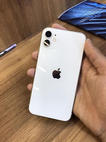 apple 13: IPhone 11, Б/у, 64 ГБ, Белый, Защитное стекло, Чехол, 72 % — 2