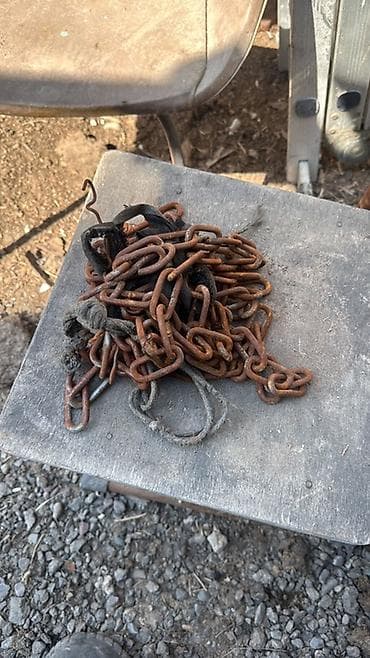 резиновые цепи: 3метра Стальная цепь с крупным звеном - Материал: сталь - Тип — 1