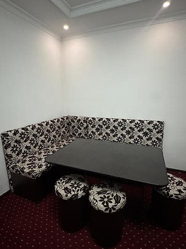 правила расстановки кухонной мебели: Кухонный мягкий уголок, Другой материал, цвет - Коричневый — 3