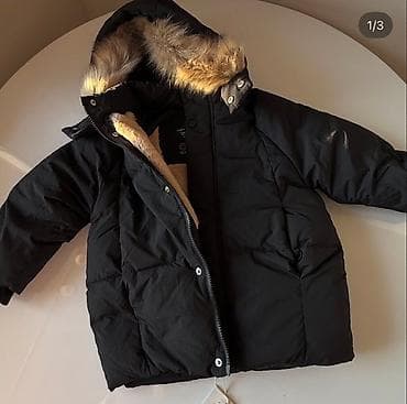 Верхняя одежда: Детская зимняя куртка-пуховик, черная. От ЗАРА - Теплый капюшон с — 1