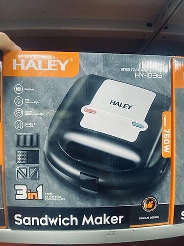 Техника и электроника: Сэндвичница Haley HY-1038, 7-в-1, 750 Вт - Универсальный прибор с 7 — 6