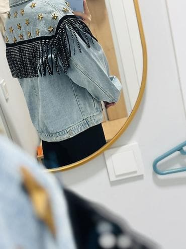 denim tears: Джинсовая куртка, Свободная модель, Осень-весна, Со стразами, XS — 7