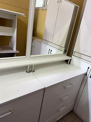 Туалетные столики: Туалетный столик, С зеркалом, цвет - Белый, ЛДСП — 4