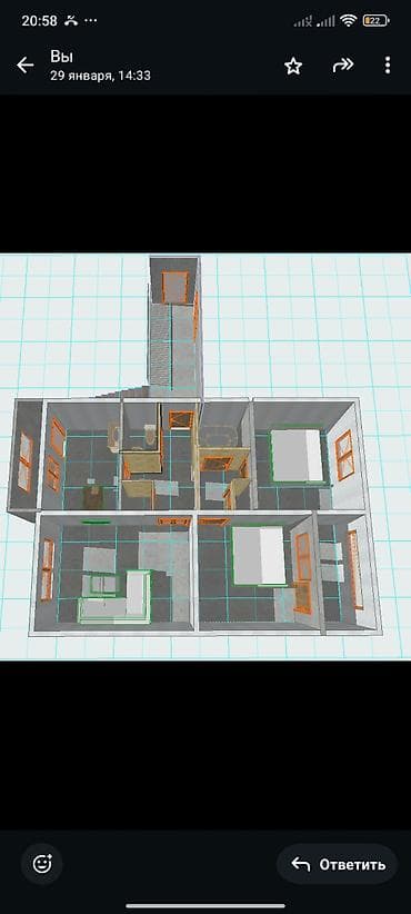 сдаю 2ком квартира: 3 комнаты, 87 м², 105 серия, 5 этаж, Косметический ремонт — 9