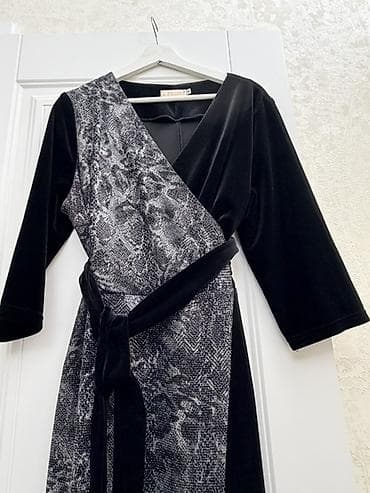 armani code: Вечернее платье, Коктейльное, Длинная модель, Велюр, С рукавами, L, XL — 2