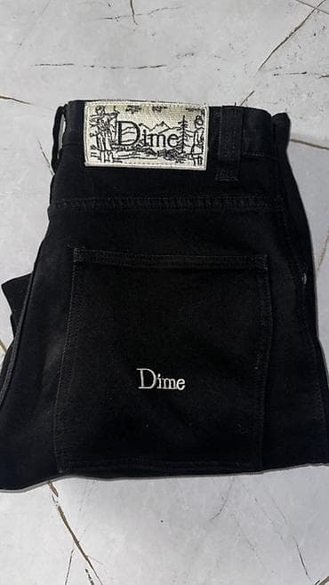 магазины мужской одежды в бишкеке: Джинсы Dime, черные. - Размер: 28. - Плотный деним, прямой свободный — 2