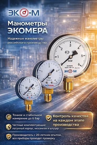 Электроинструменты: Манометры ЭКОМЕРА (российское производство) Назначение: - Точное и — 1