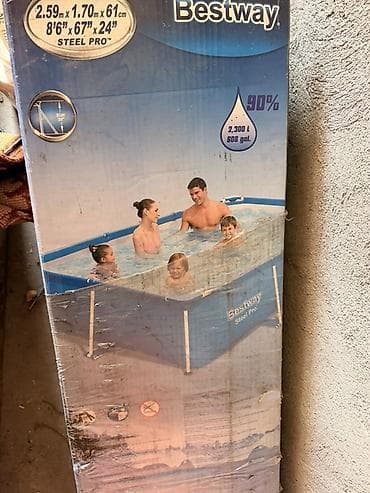 Бассейны: Каркасный бассейн Bestway Steel Pro - Размеры: 2,59 × 1,70 × 0,61 м — 2