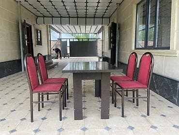 chair table: Кухонный стол и стул, Б/у, цвет - Коричневый — 3