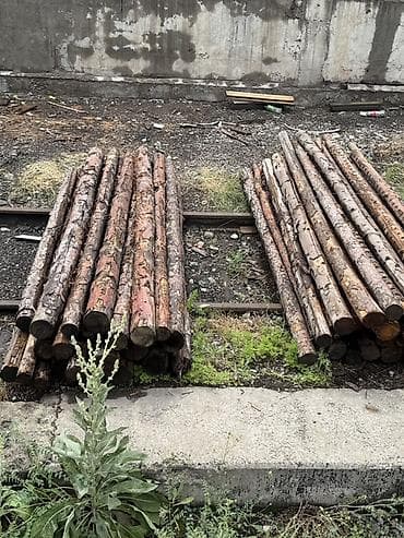Жерди/бревна хвойных пород (сосна/ель), необработанные, кору частично