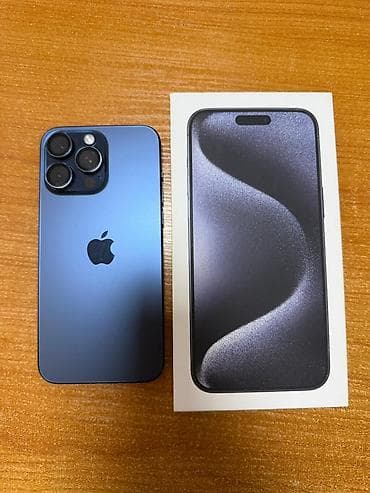 IPhone 15 Pro Max, Б/у, 512 ГБ, Blue Titanium, Коробка, 84 %