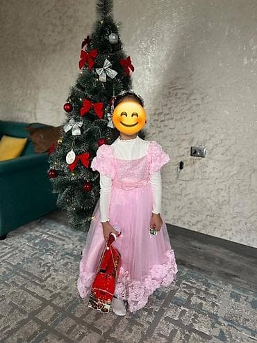 платье на девочку: Детское платье, цвет - Розовый, Новый — 1