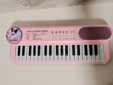 музыкальные барабаны: Детский синтезатор Kuromi - 37 клавиш - 4 тембра: пианино, саксофон — 3