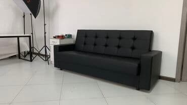 диван черный: Прямой диван, Новый, Трехместный — 9