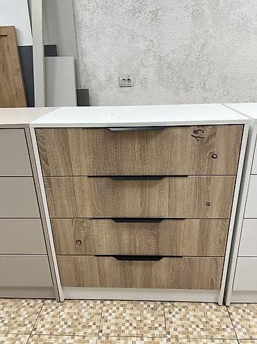 кийим: Кийим үчүн комод, Жаңы, Күзгүсүз, ЛДСП, түсү - Ак, Өзү алып кетүү — 5