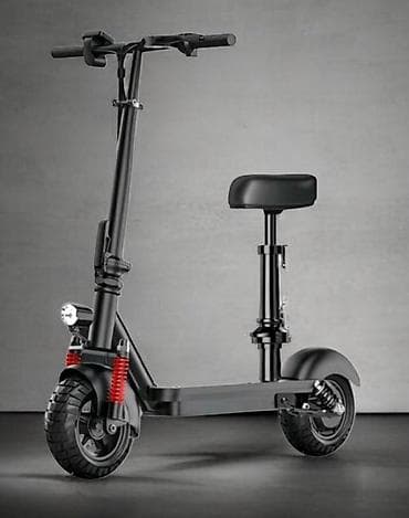 гераскутеры: Электросамокат с сиденьем и двойной подвеской Ключевые особенности: - — 1