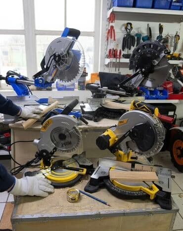 наборы инструментов: Торцовочные пилы для древесины и композитов Описание: - Стационарные — 4