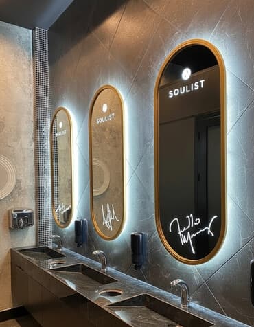 хром зеркало: Дизайнерские зеркала с подсветкой SOULIST - Форма: овальная — 1