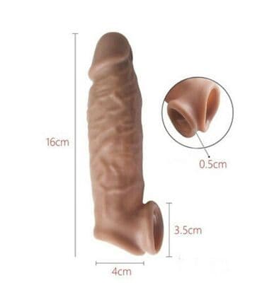 игрушечный член: Насадки, насадка на пенис, на член, из киберкожи, многоразовая, для — 3