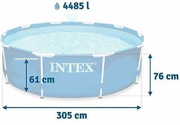 Спорт и отдых: 305/76см. Intex 28202 Каркасный бассейн Metal Frame, 4485л, фил.-насос — 7