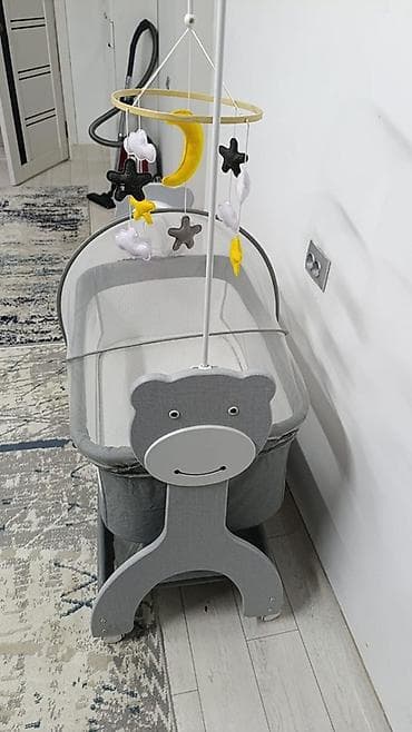 Детский транспорт: Детская подвесная колыбель-шагающая люлька с автоукачиванием - Цвет — 2