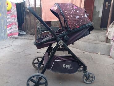 прогулочная коляска зима лето: Коляска, цвет - Коричневый, Б/у — 1