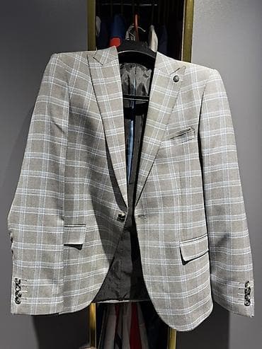 жилет мвд: Пиджак, Классическая модель, Шерсть, В клетку, Турция, M — 1