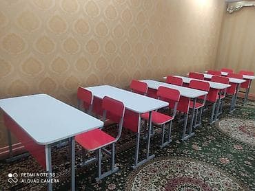 шкаф купе б: Комплект школьной мебели: парты на двух учеников и стулья - — 2