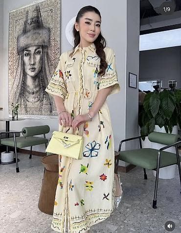 Күнүмдүк көйнөк, Жай, Узун модель, Зыгыр, Аял көйнөгү - эркек көйнөгү, M — 1