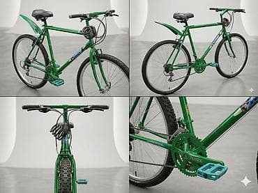 трёх колесный велик: Горный велосипед (MTB) зеленого цвета - Классическая стальная рама — 3