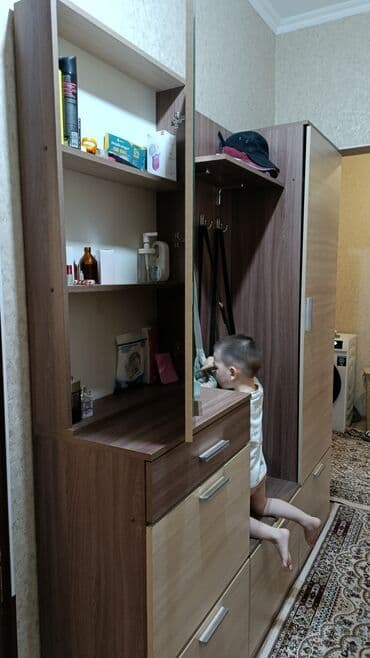 шкаф в прихожку: Шкаф-прихожая, Б/у, С зеркалом, ЛДСП — 2