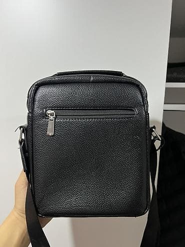 куплю барсетку: Мужская сумка через плечо, компактный формат - Цвет: черный - — 1