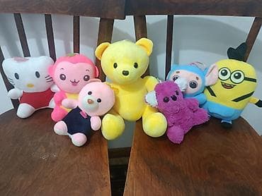 ящик для фруктов: Мягкие игрушки набором — 7 штук В комплекте: - большой жёлтый медведь — 3