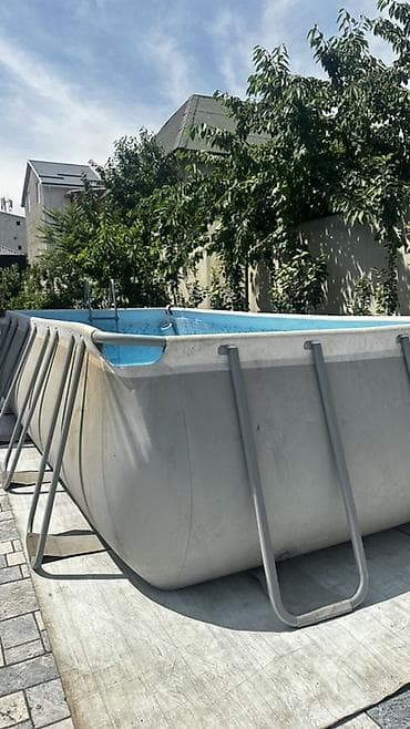 теплый бассейн: Каркасный прямоугольный бассейн Bestway 549x274x122 c Всё входит в — 3