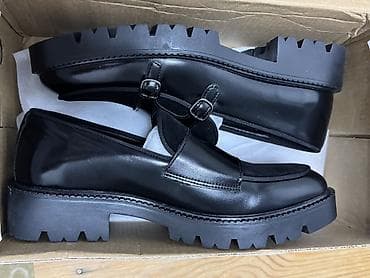 pull and beer: Лоферы на массивной подошве, черные - Материал верха: гладкая экокожа — 3