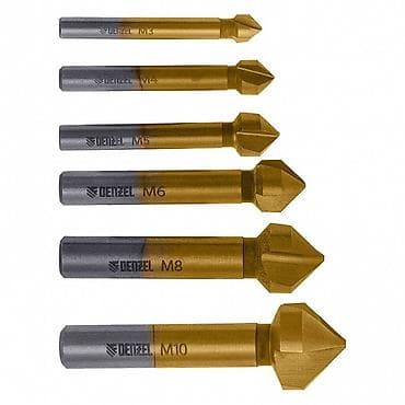 Набор зенковок, HSS, M3-M10, в наборе 6 шт Набор зенковок M3-M10 6