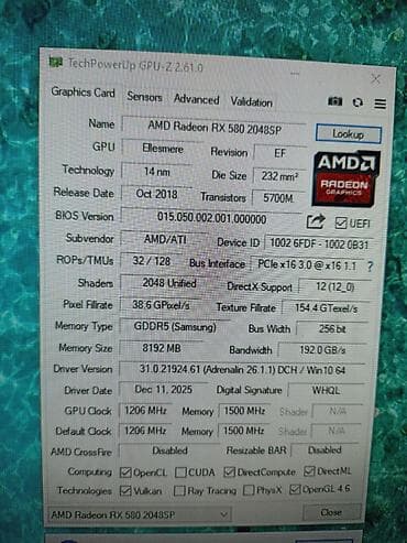 Комплектующие для ПК и ноутбуков: Видеокарта, Б/у, AMD, Radeon RX, 8 ГБ, Для ПК — 2