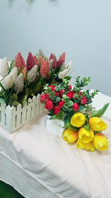 продам искусственные цветы: Искусственные цветы для декора интерьера - Набор декоративных — 1