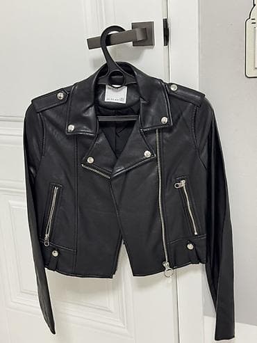 Кожаная куртка, Косуха, Экокожа, Укороченная модель, S