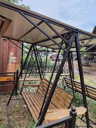 садовая пила: Садовые качели Металл, Со спинкой, С крышей — 17