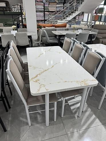 dinner table: Кухонный стол и стул, цвет - Белый — 2